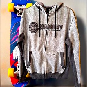 Vintage RARE Element Gray Zip-Up Hoodie